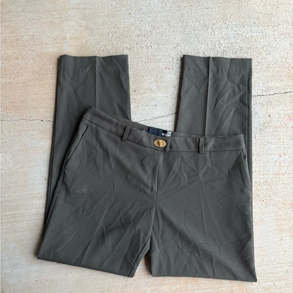 Love Moschino Green Straight Leg Pants